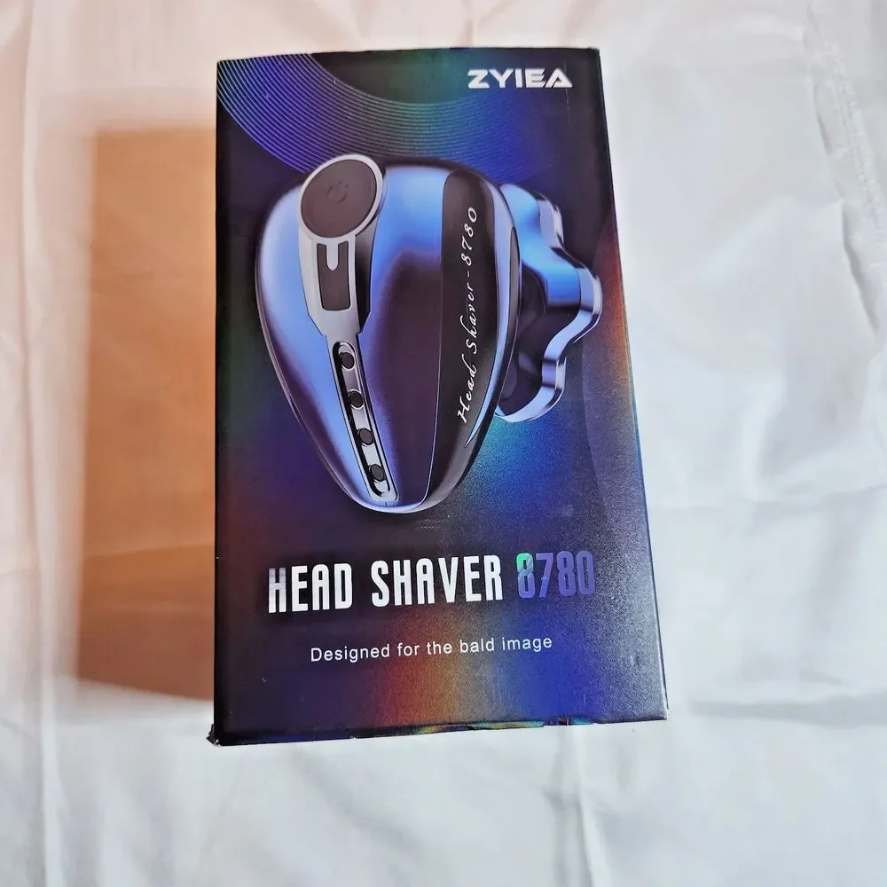 ZYIEA 8780 Electric Bald Head Shaver Wet Dry Waterproof Rechargeable Blue New